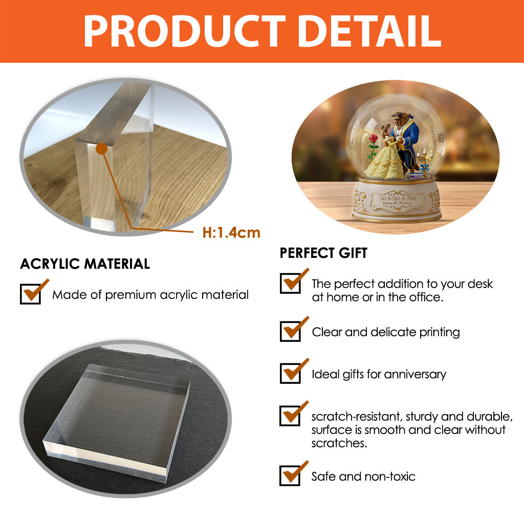 Tale As Old As Time - Personalized Couple Custom Shaped Acrylic Plaque