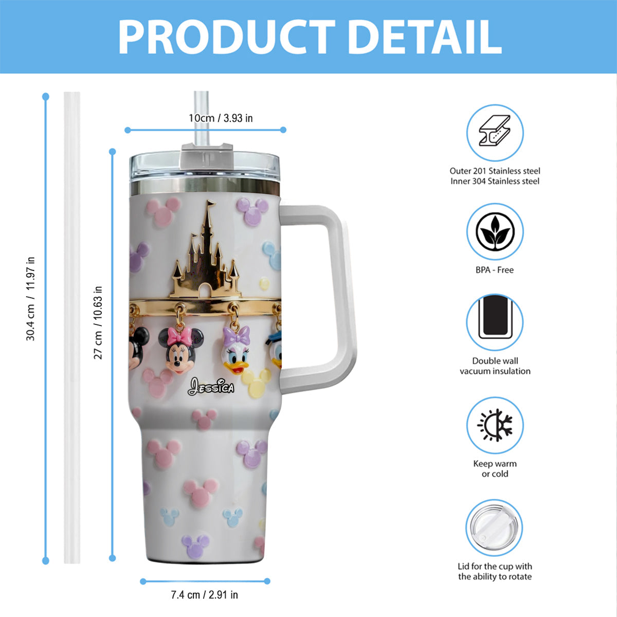 Friends - Personalized Mouse Tumbler With Handle