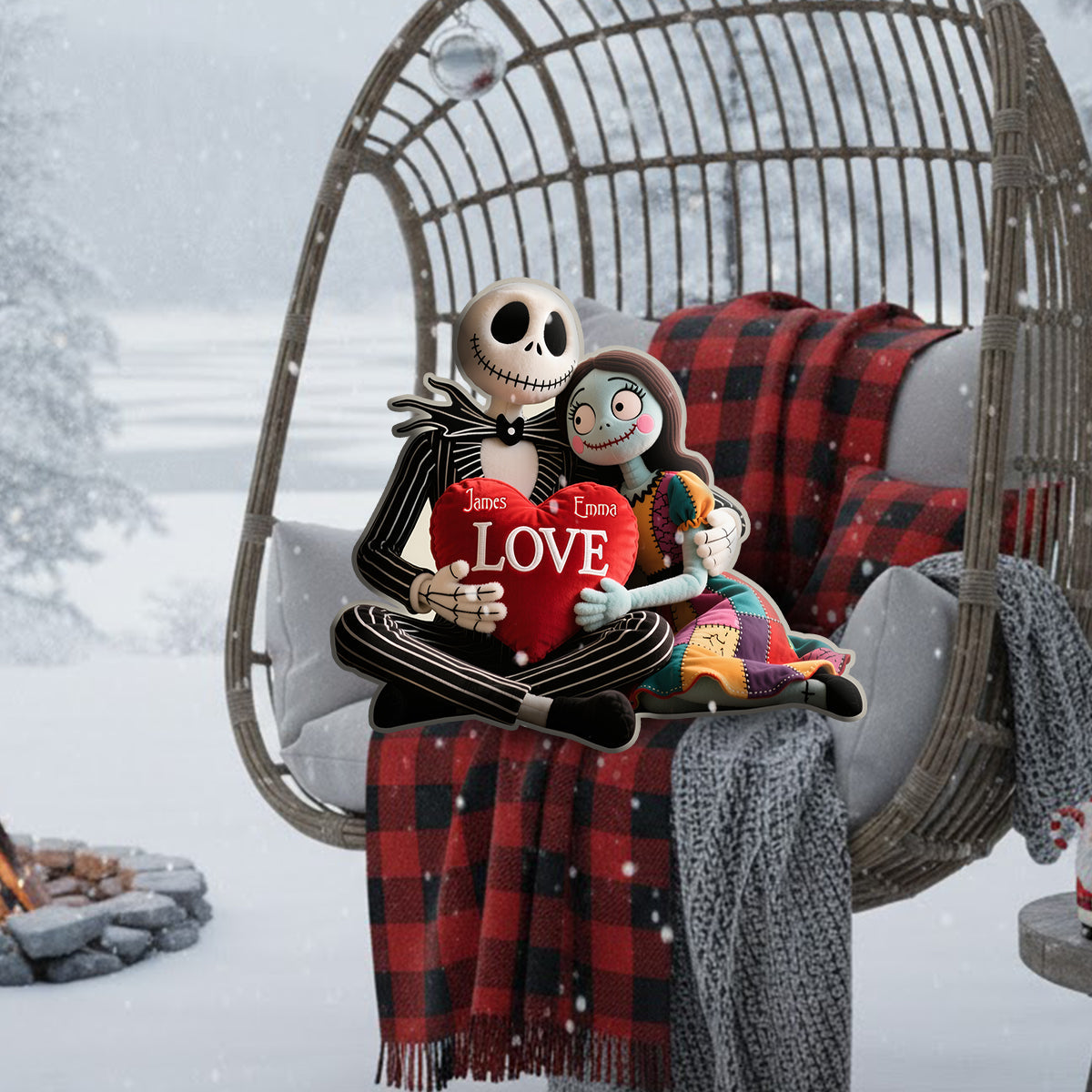 Perfect Gift For Couple - Personalized Nightmare Faux Fur Shaped Pillow