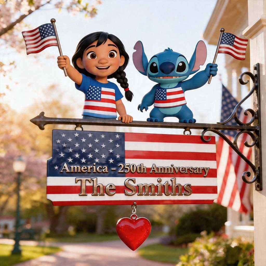 Happy Anniversary - Personalized Ohana Wooden Wall Mount Sign