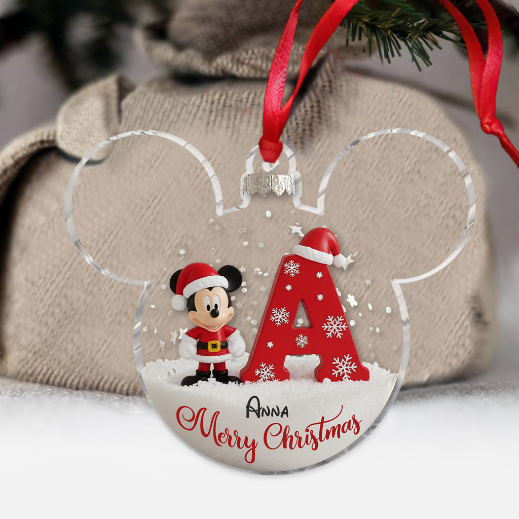 Custom Initial For Magical World Lovers - Personalized Mouse Ornament