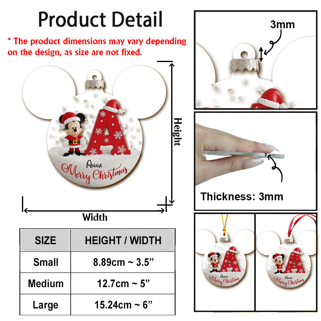 Custom Initial For Magical World Lovers - Personalized Mouse Ornament