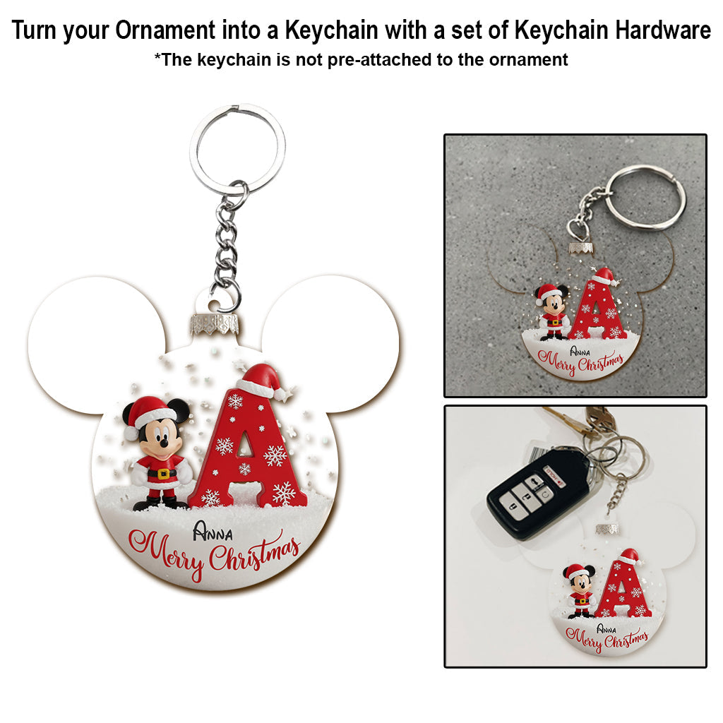 Custom Initial For Magical World Lovers - Personalized Mouse Ornament