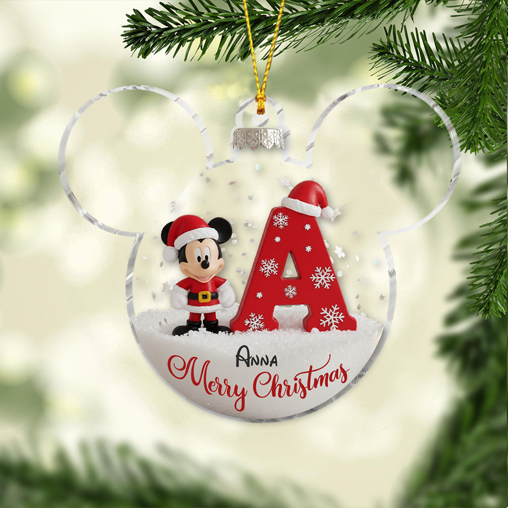 Custom Initial For Magical World Lovers - Personalized Mouse Ornament