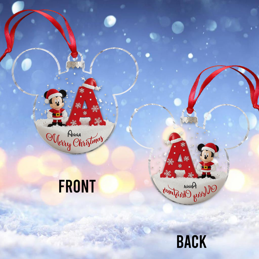 Custom Initial For Magical World Lovers - Personalized Mouse Ornament