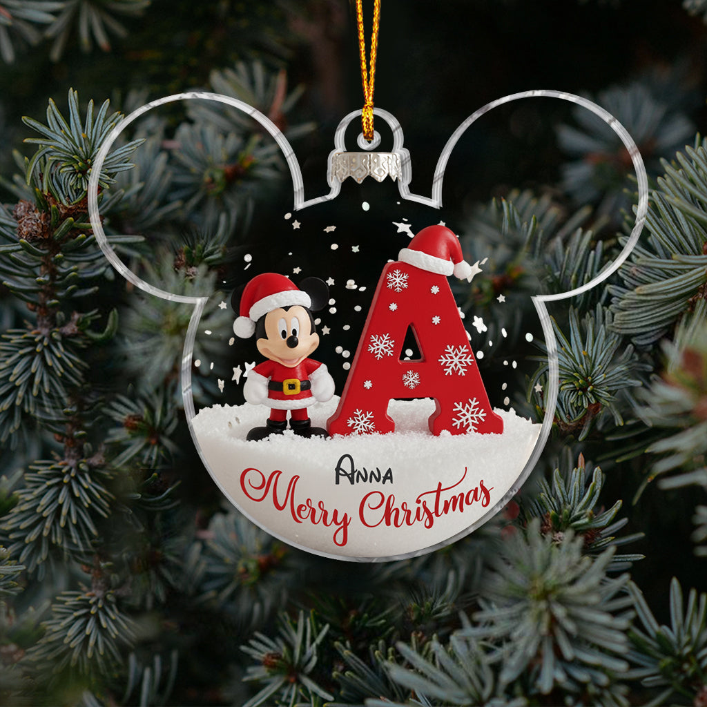 Custom Initial For Magical World Lovers - Personalized Mouse Ornament