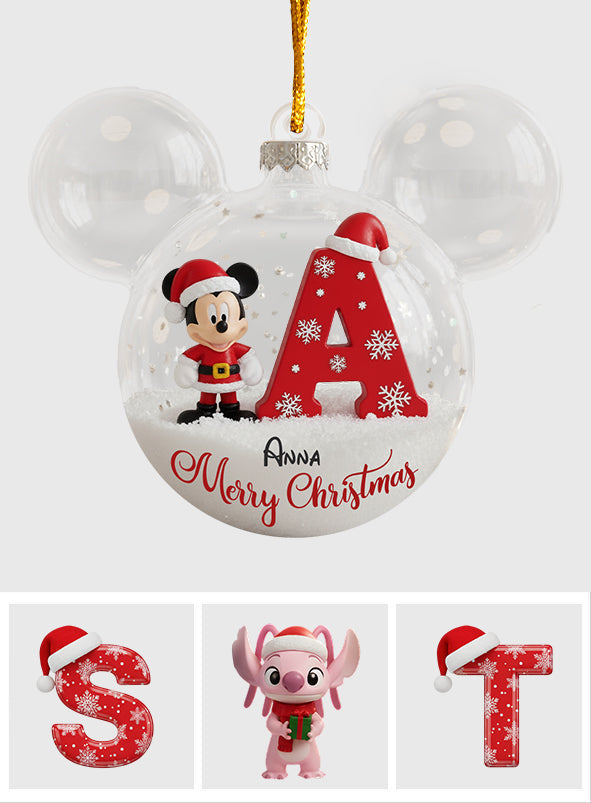 Custom Initial For Magical World Lovers - Personalized Mouse Ornament