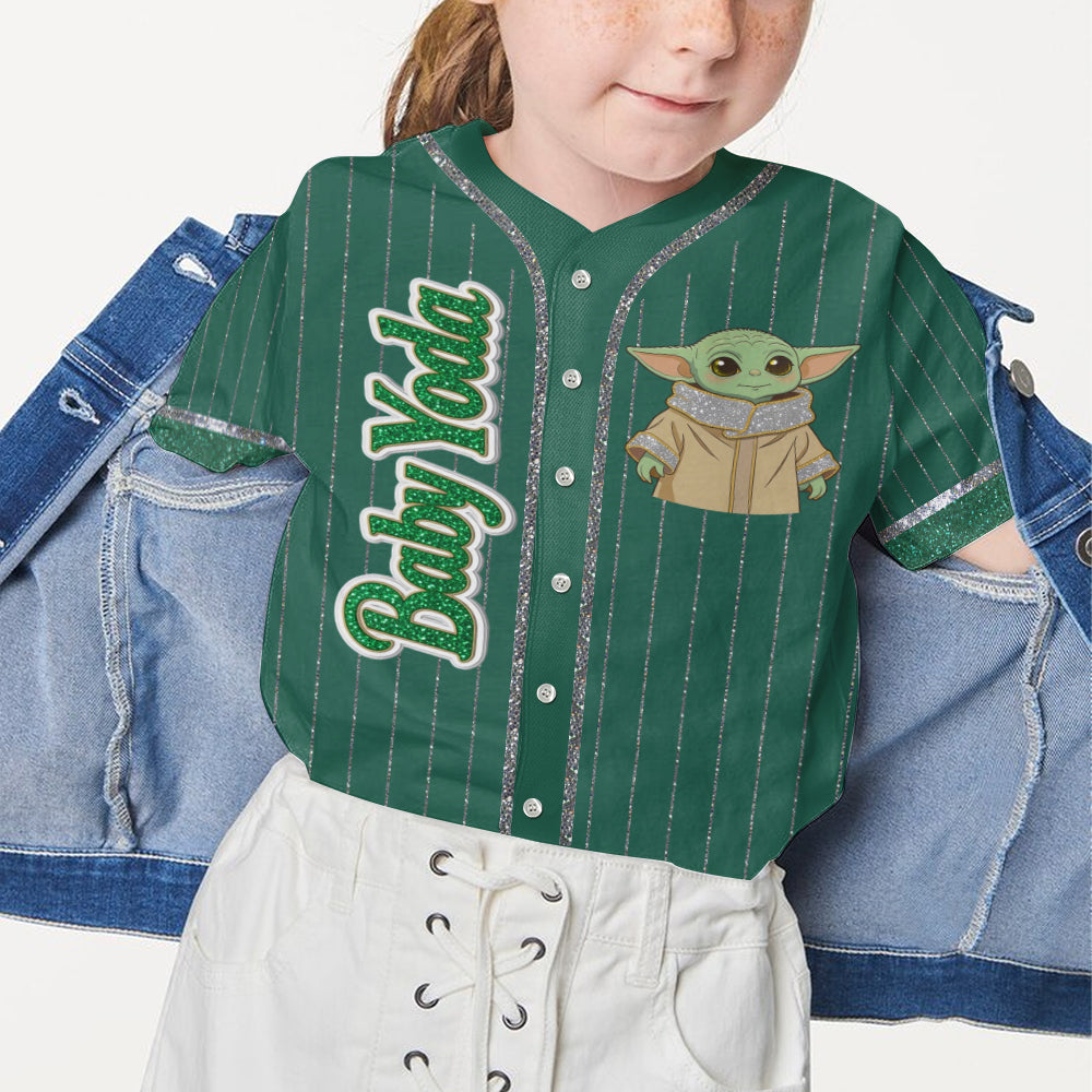 Cute Galaxy Alien - Personalized The Force Baseball Jersey