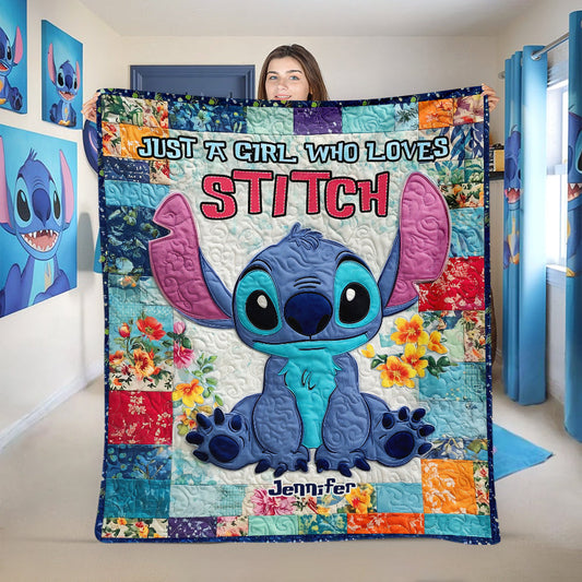 Just A Girl Who Loves Stitch - Personalized Ohana Blanket