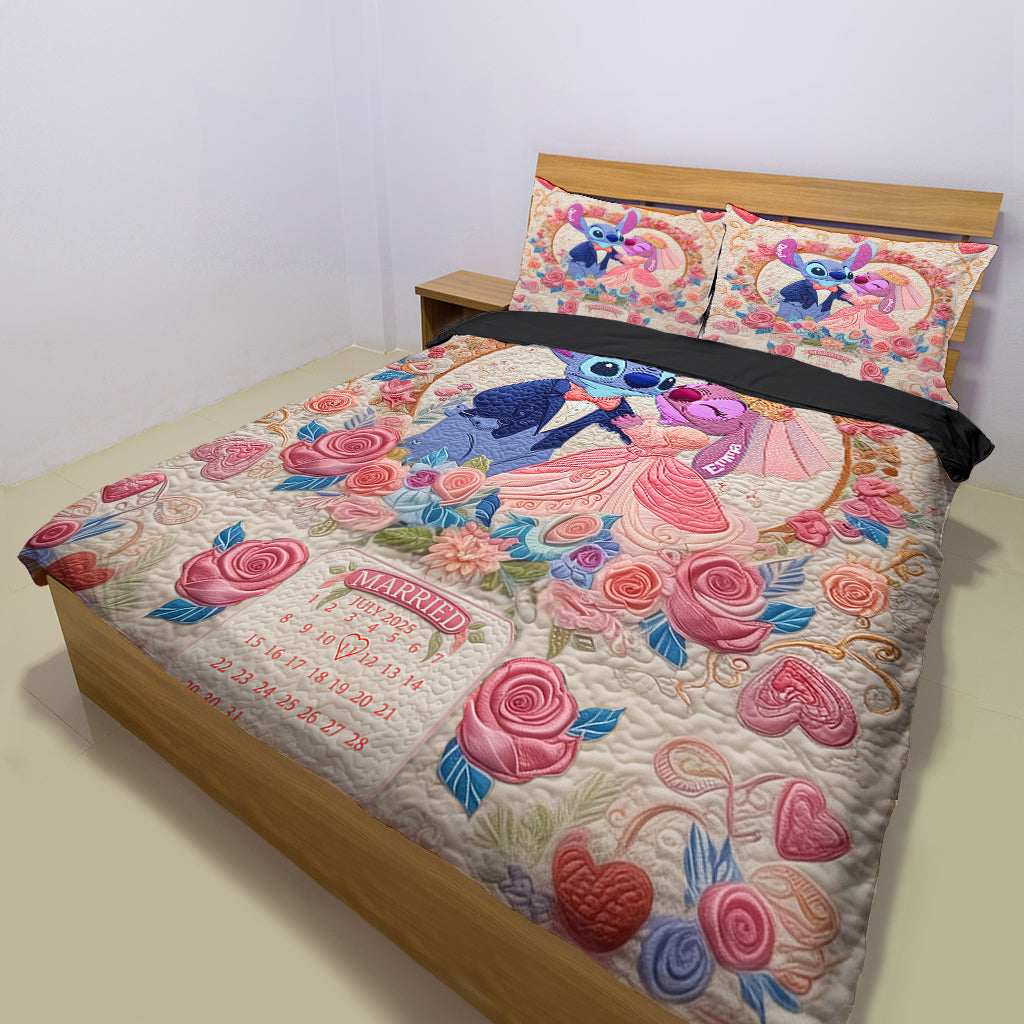 Ohana Romantic Story Custom Calendar - Personalized Ohana Bedding Set