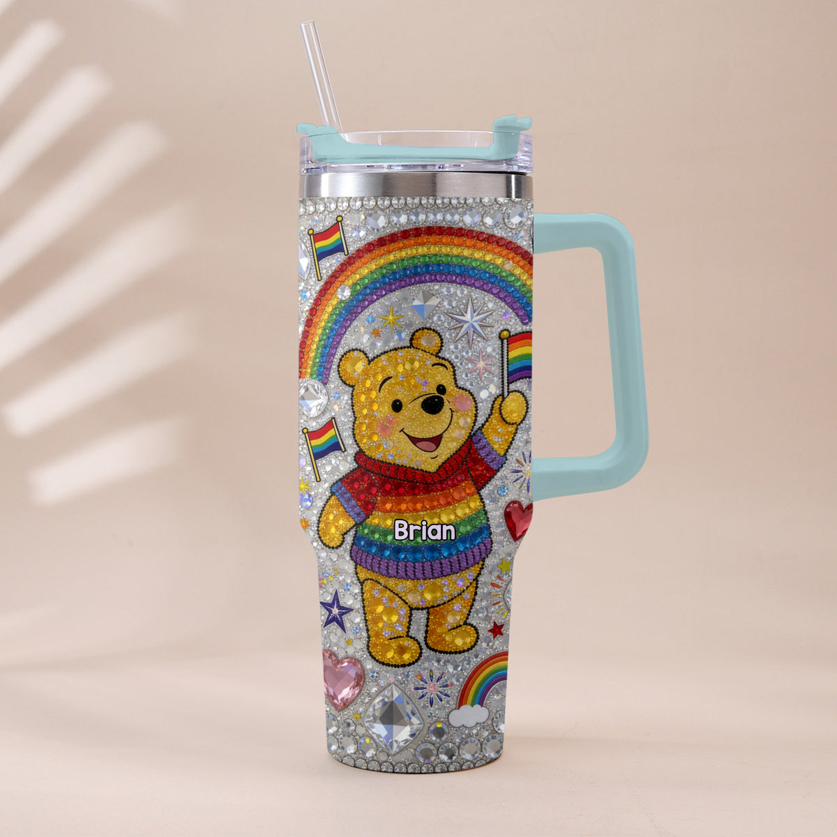 Love Is Love Pride Month - Personalized LGBT Support Tumbler With Plush Charm