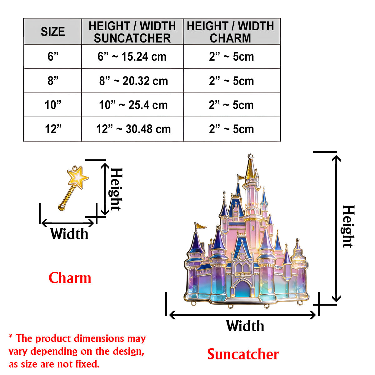 Magical Castle - Personalized Mouse Window Hanging Suncatcher With Charms