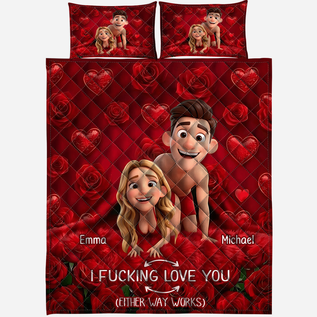 Funny Gift For Couple - Personalized Couple Quilt Set