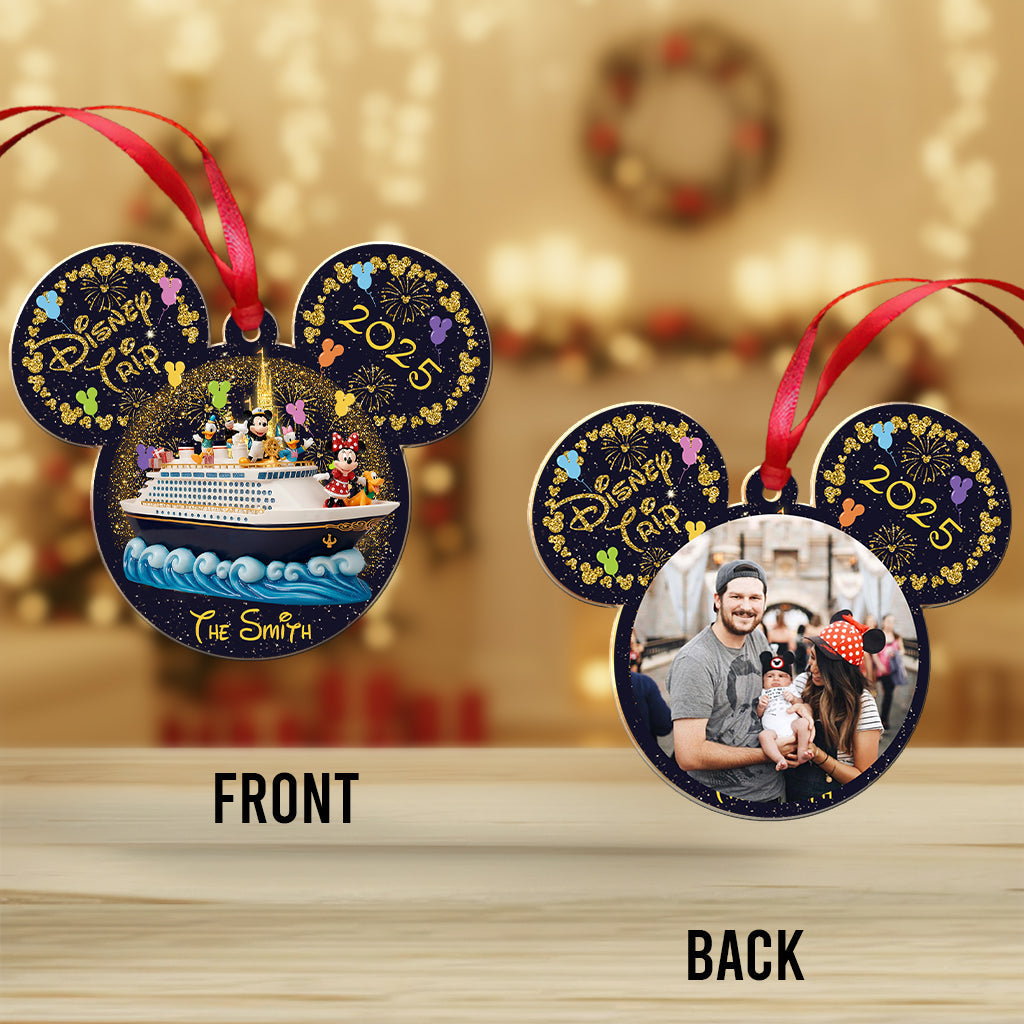 Our Family Cruise Trip Any Photo - Personalized Mouse Ornament