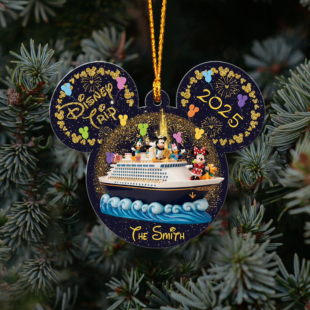 Our Family Cruise Trip Any Photo - Personalized Mouse Ornament