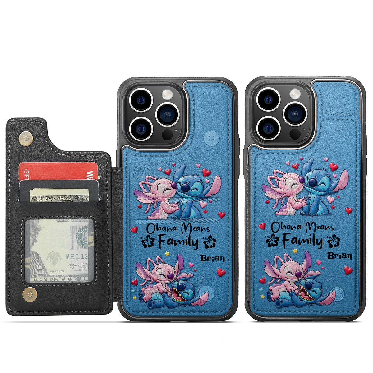 Ohana Means Family - Personalized Ohana Fully Printed Wallet Phone Case