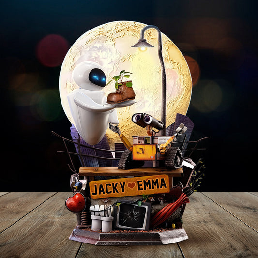 Robot Couple - Personalized Couple Custom Shaped Acrylic Plaque