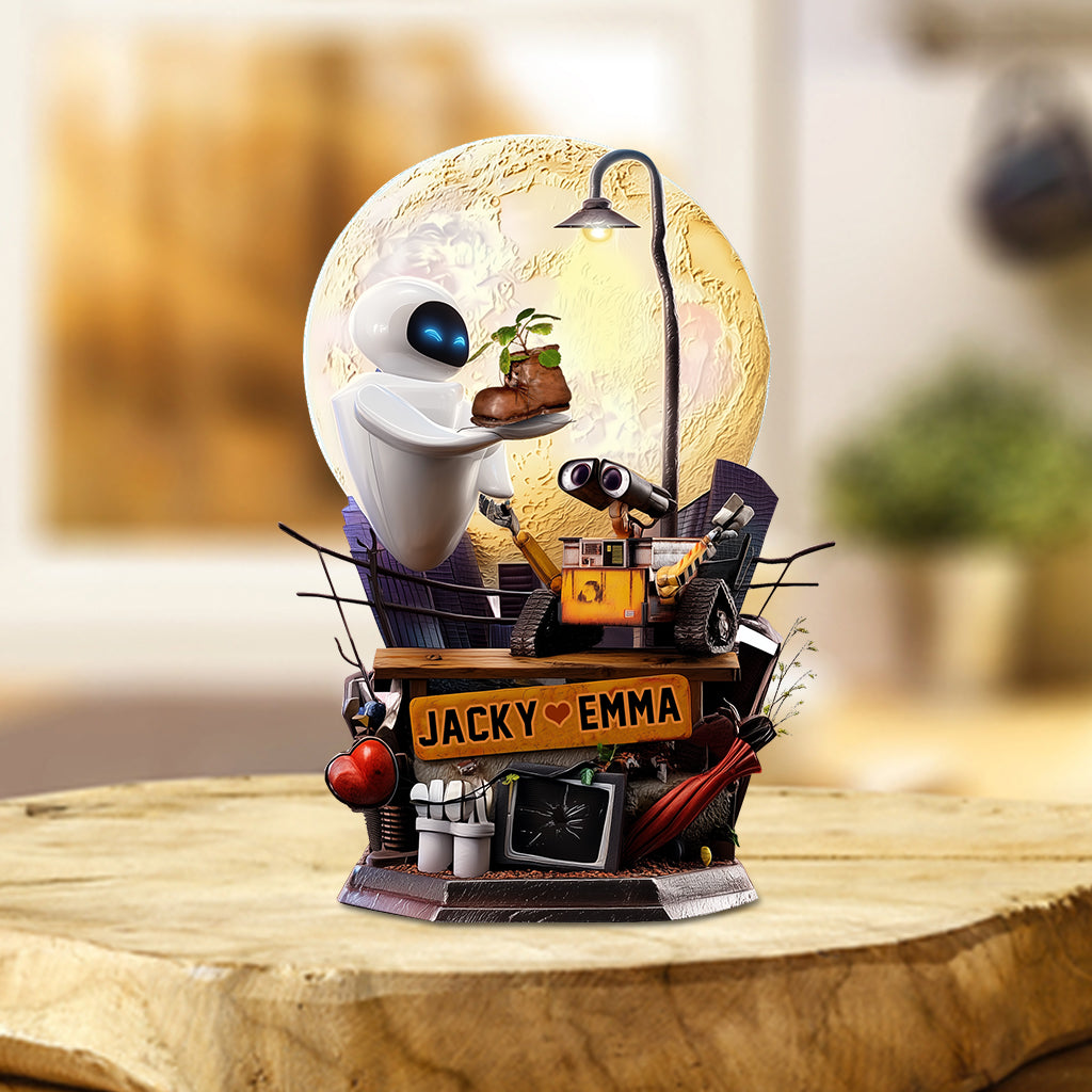 Robot Couple - Personalized Couple Custom Shaped Acrylic Plaque