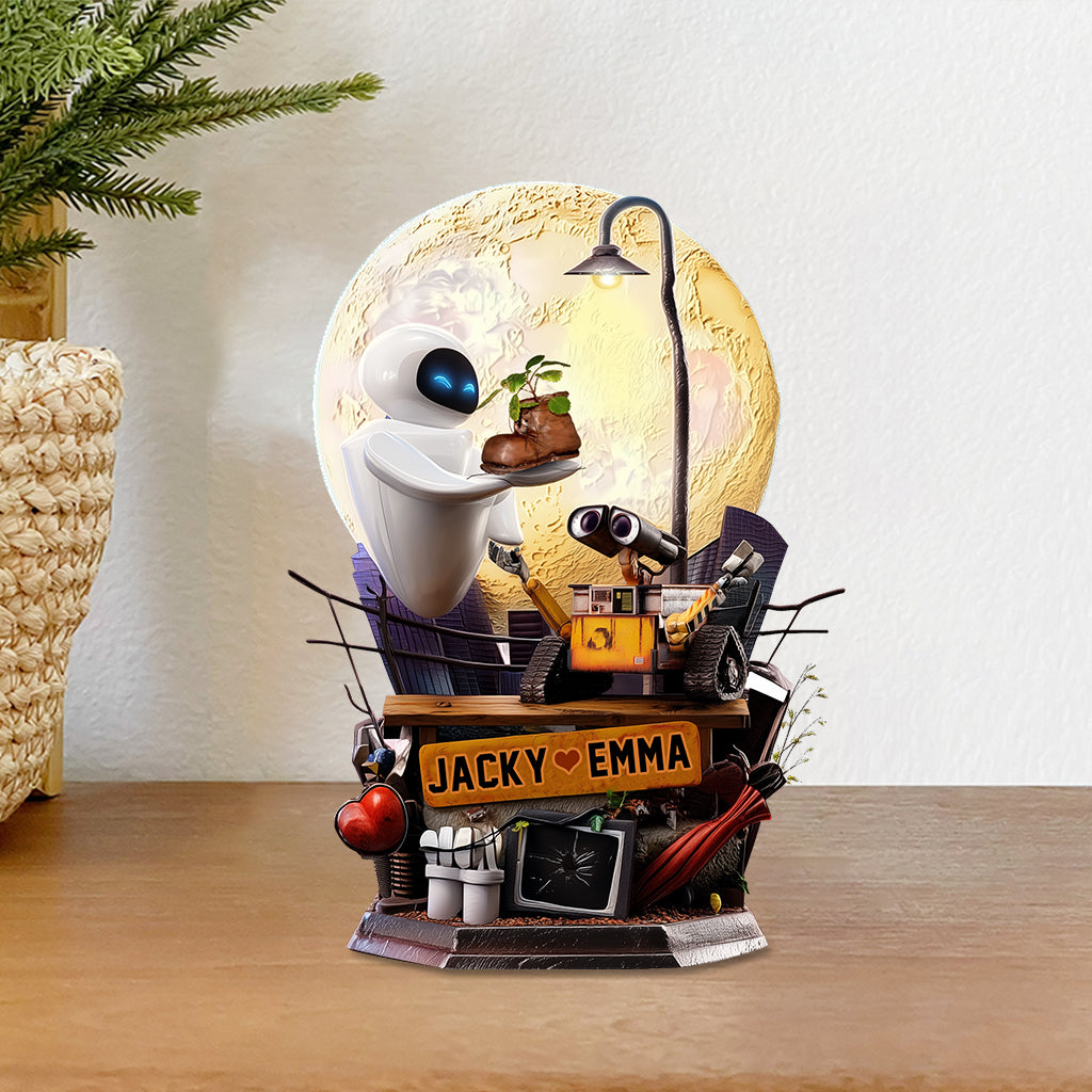 Robot Couple - Personalized Couple Custom Shaped Acrylic Plaque