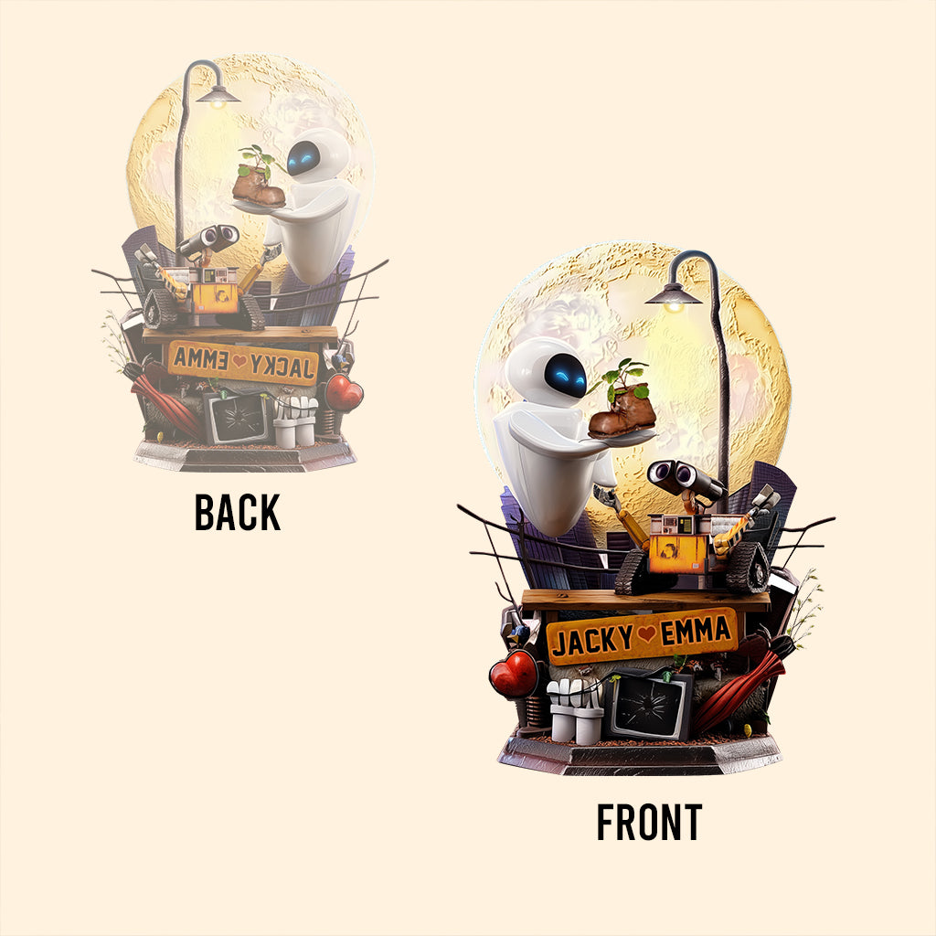 Robot Couple - Personalized Couple Custom Shaped Acrylic Plaque