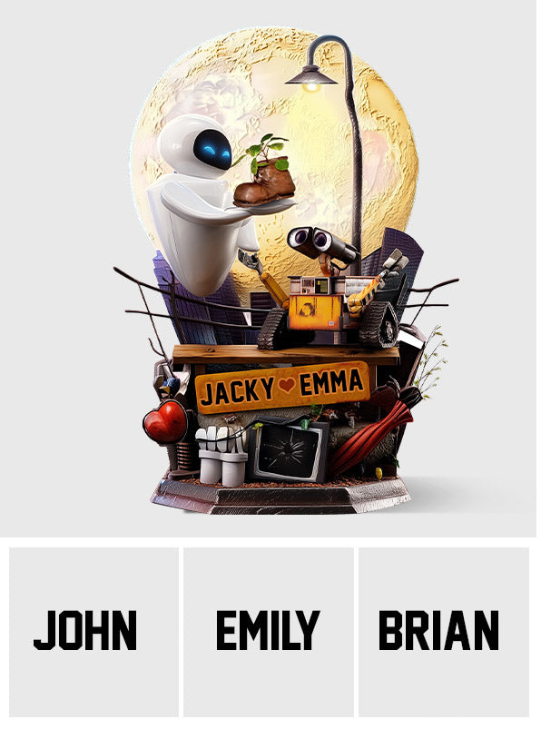 Robot Couple - Personalized Couple Custom Shaped Acrylic Plaque