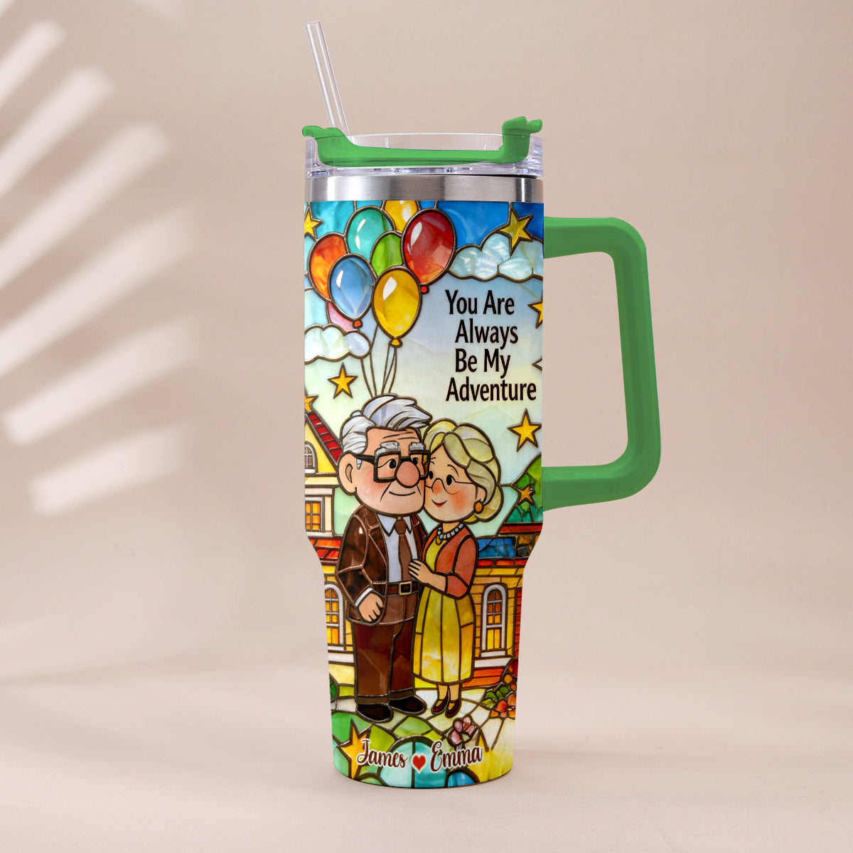 You Are Always Be My Adventure - Personalized Up Movie Couple Tumbler With Plush Charm