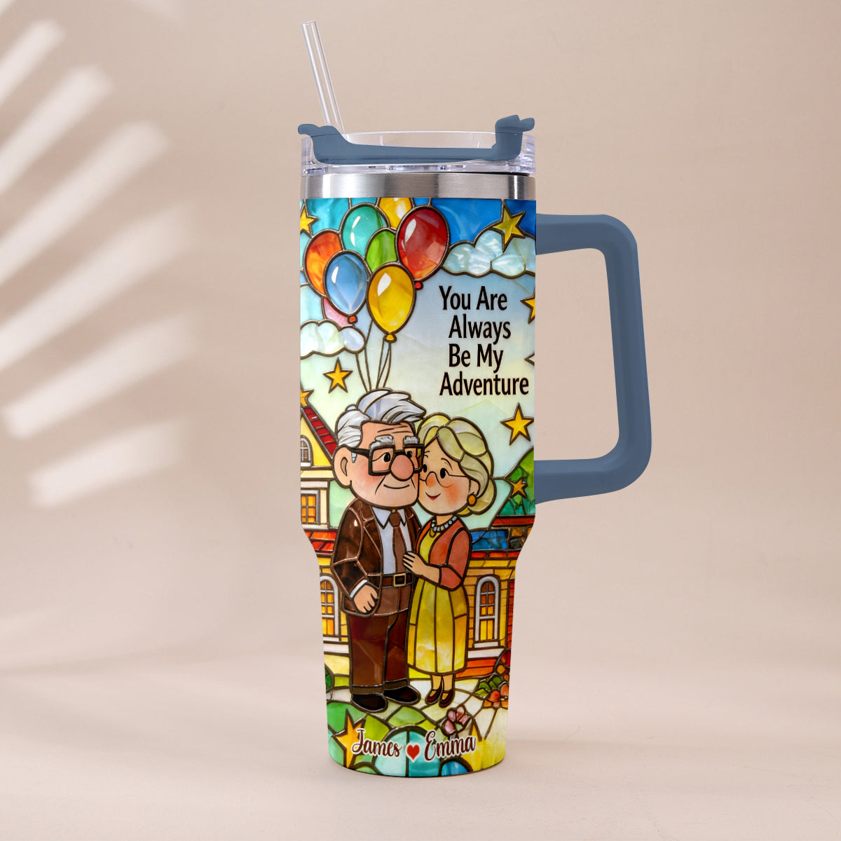 You Are Always Be My Adventure - Personalized Up Movie Couple Tumbler With Plush Charm