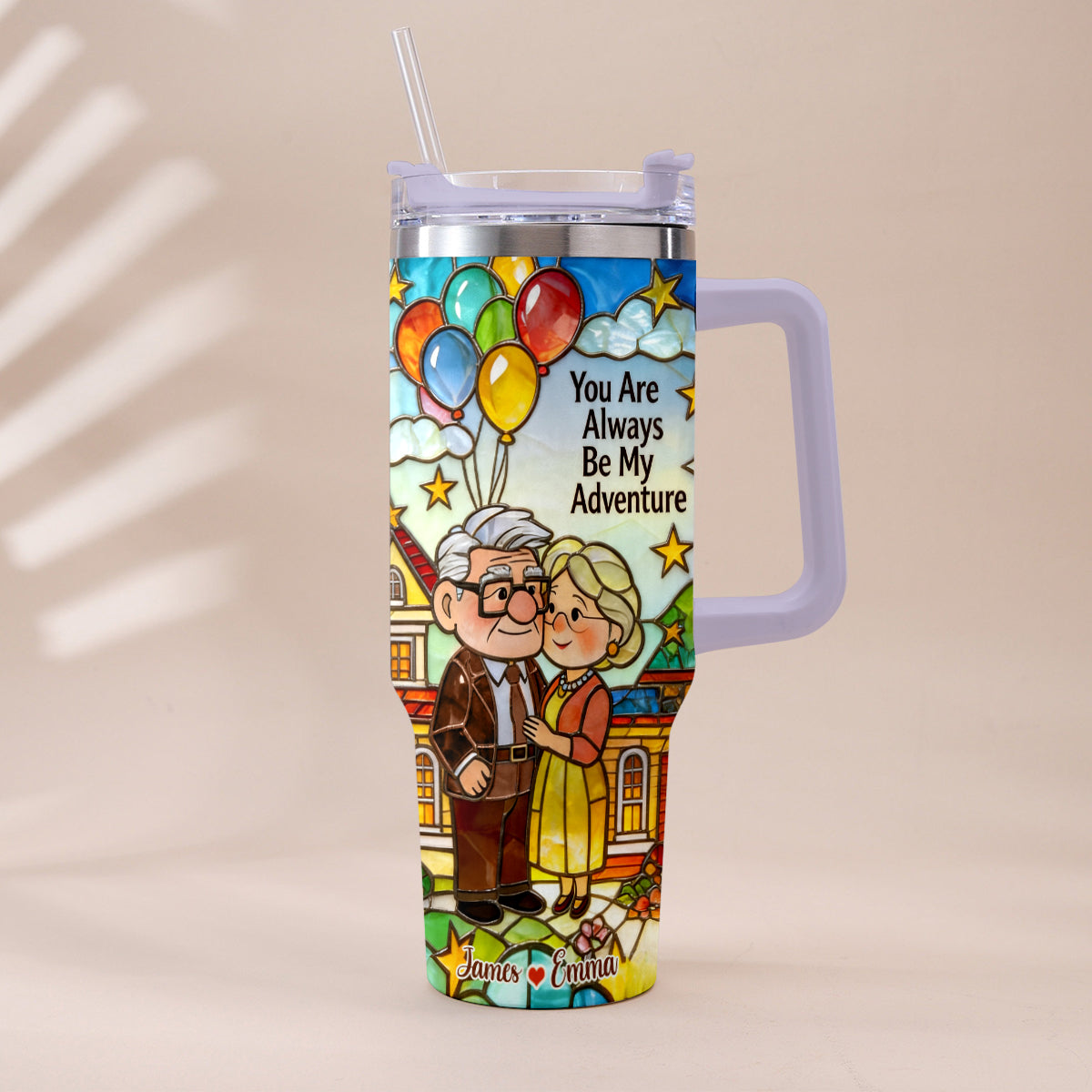 You Are Always Be My Adventure - Personalized Up Movie Couple Tumbler With Plush Charm