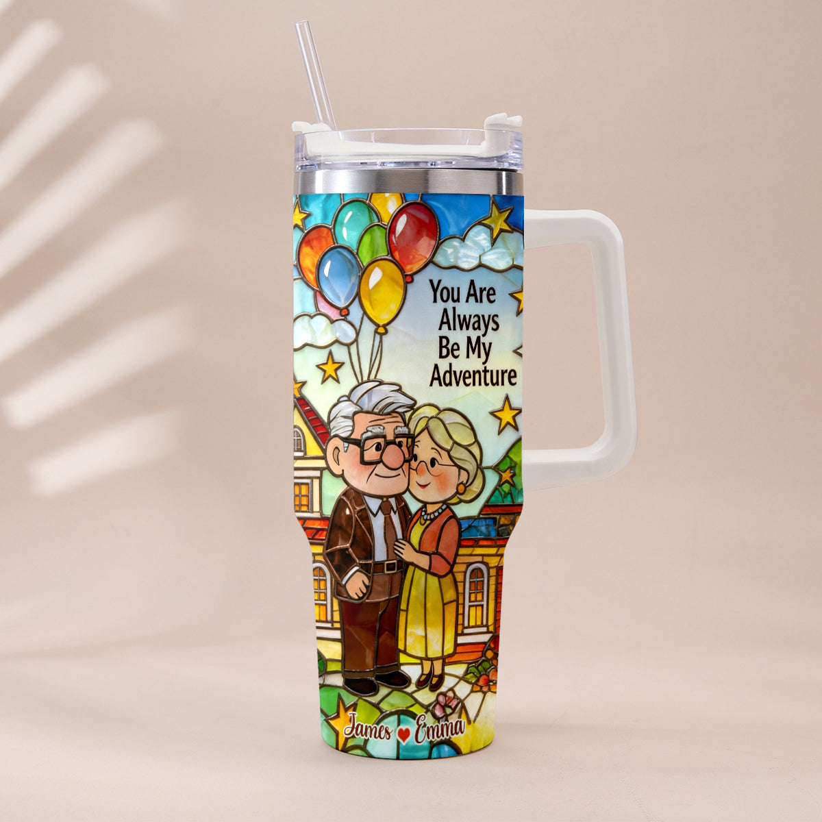 You Are Always Be My Adventure - Personalized Up Movie Couple Tumbler With Plush Charm