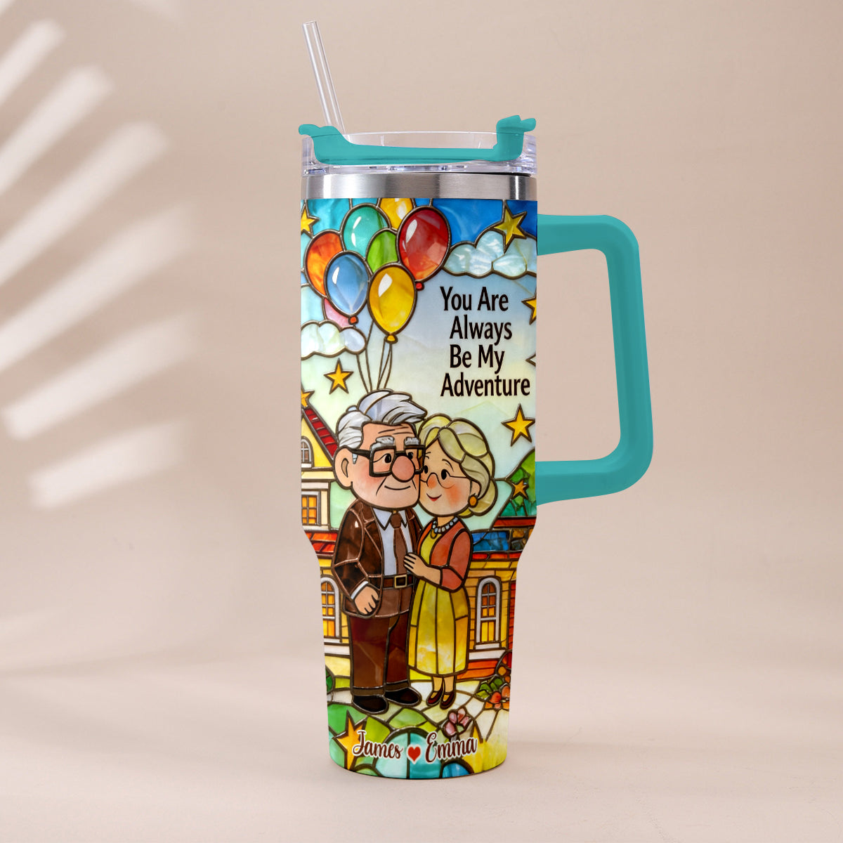 You Are Always Be My Adventure - Personalized Up Movie Couple Tumbler With Plush Charm