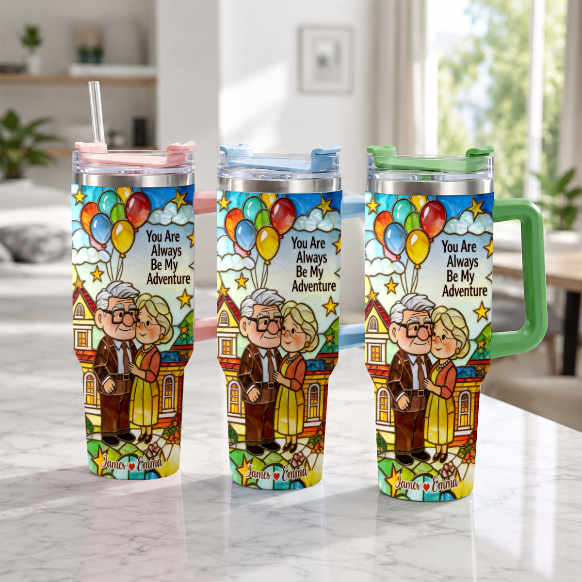 You Are Always Be My Adventure - Personalized Up Movie Couple Tumbler With Plush Charm