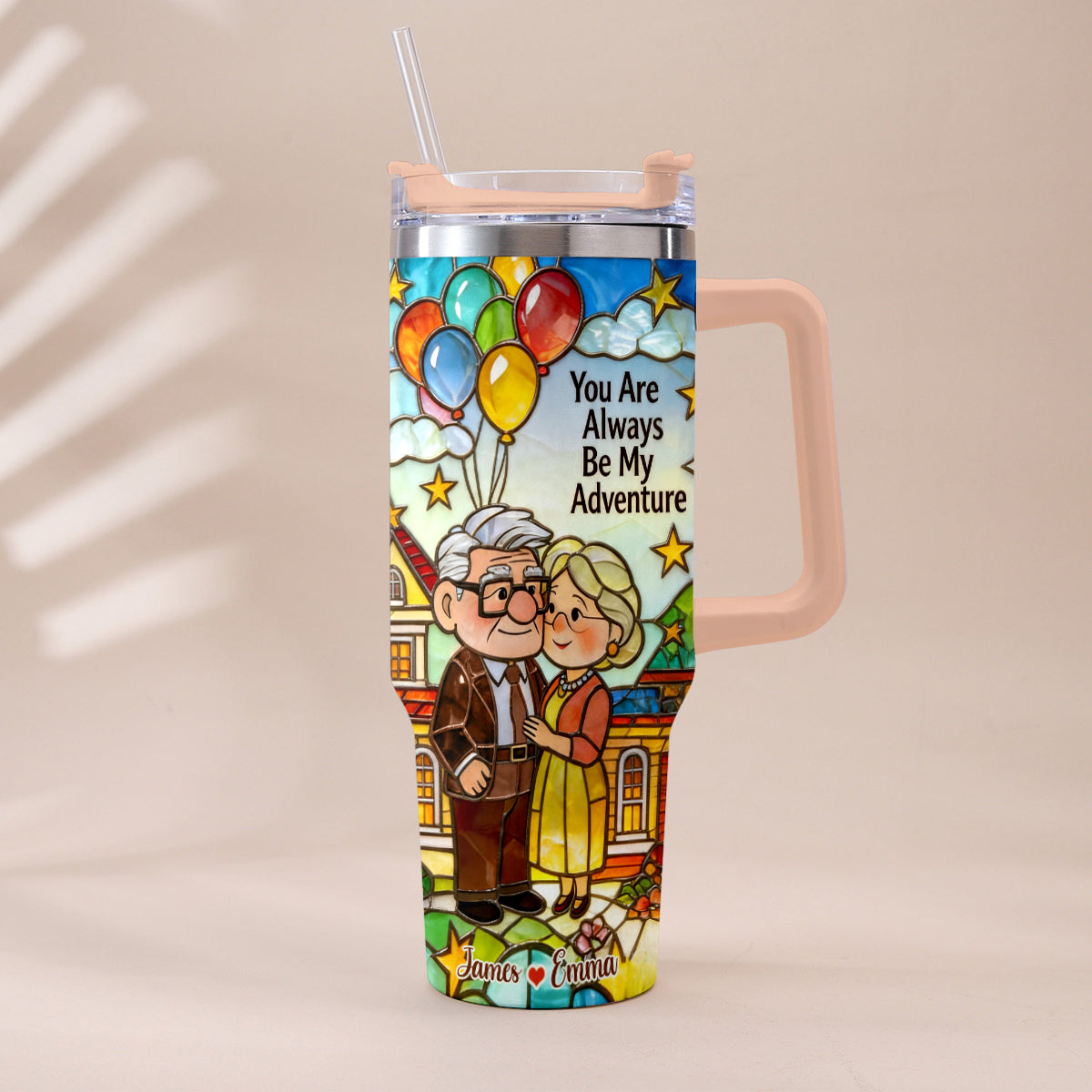 You Are Always Be My Adventure - Personalized Up Movie Couple Tumbler With Plush Charm