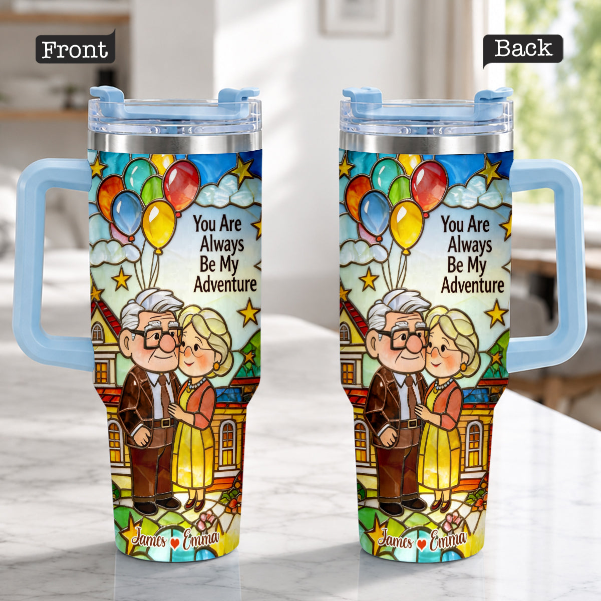 You Are Always Be My Adventure - Personalized Up Movie Couple Tumbler With Plush Charm