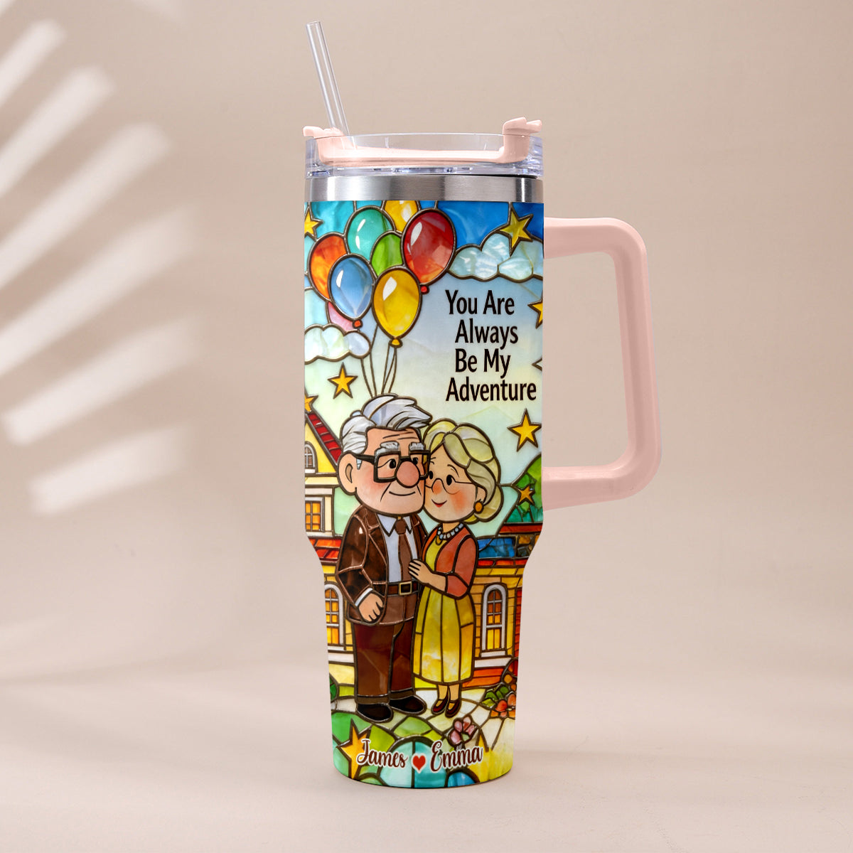 You Are Always Be My Adventure - Personalized Up Movie Couple Tumbler With Plush Charm