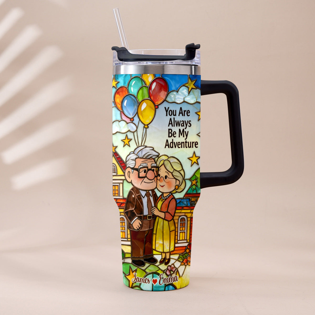 You Are Always Be My Adventure - Personalized Up Movie Couple Tumbler With Plush Charm
