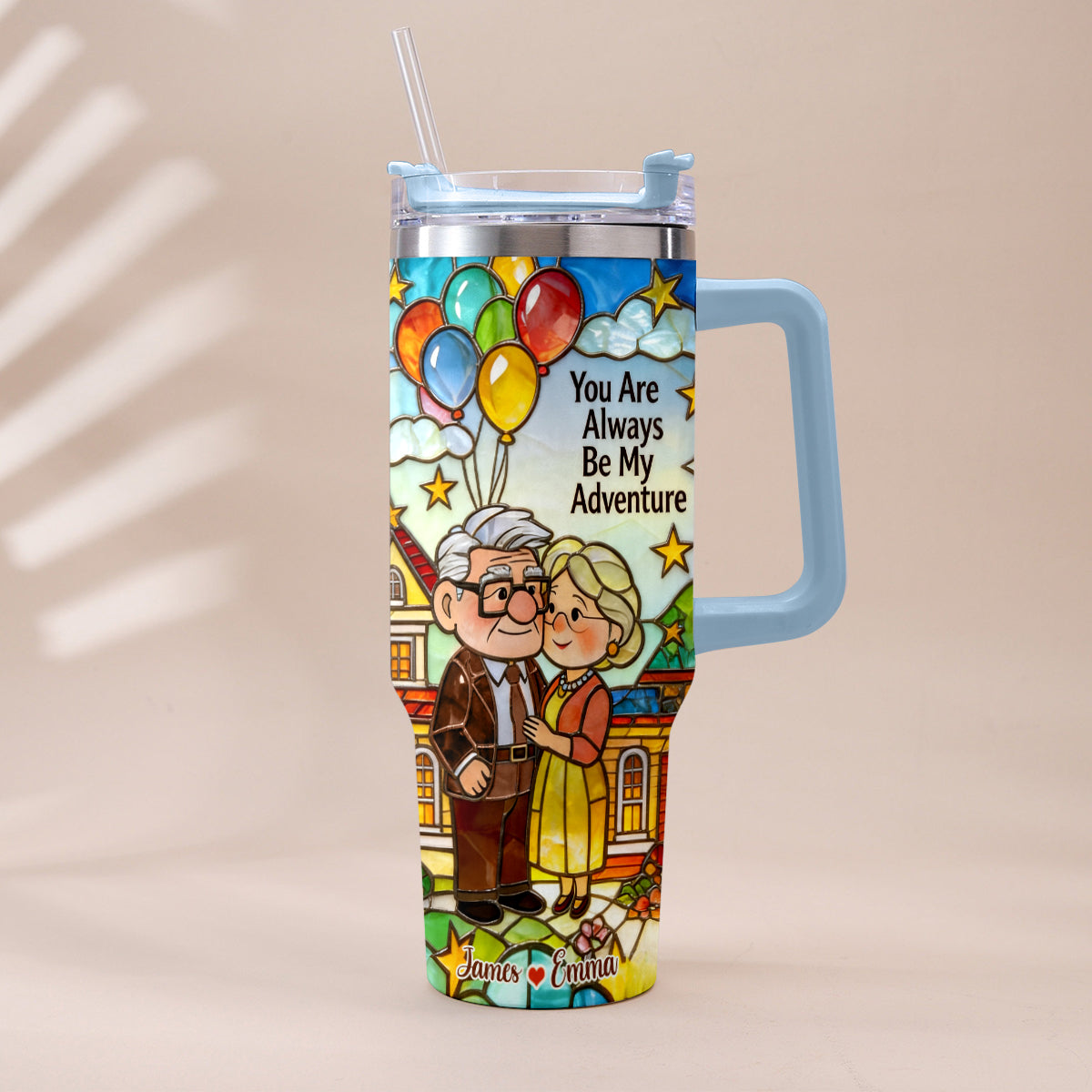 You Are Always Be My Adventure - Personalized Up Movie Couple Tumbler With Plush Charm