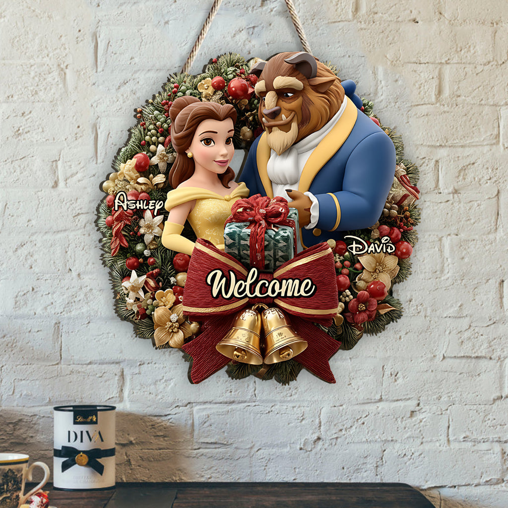 Welcome To Our House - Personalized Mouse Custom Shaped Wood Sign