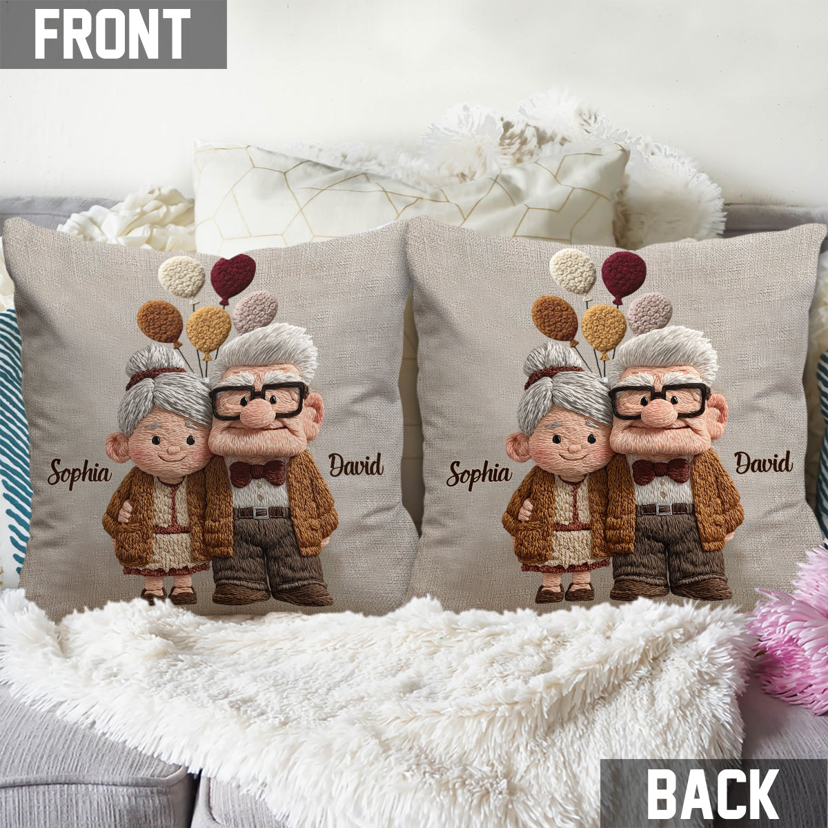 You & Me - Personalized Mouse Throw Pillow