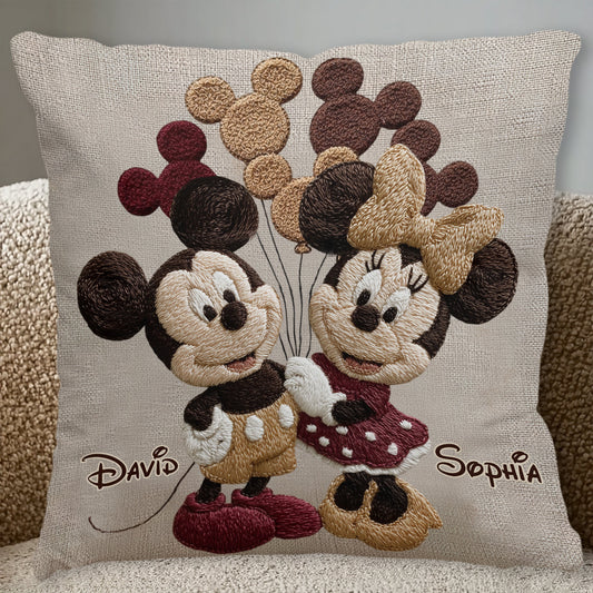 You & Me - Personalized Mouse Throw Pillow