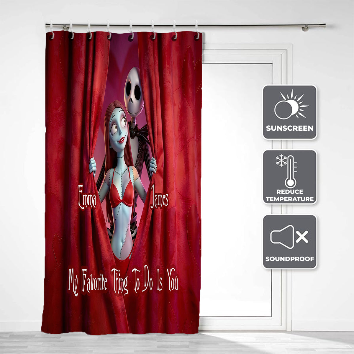 Funny Gift For Couple - Personalized Nightmare Blackout Window Curtain/ Drapes Set