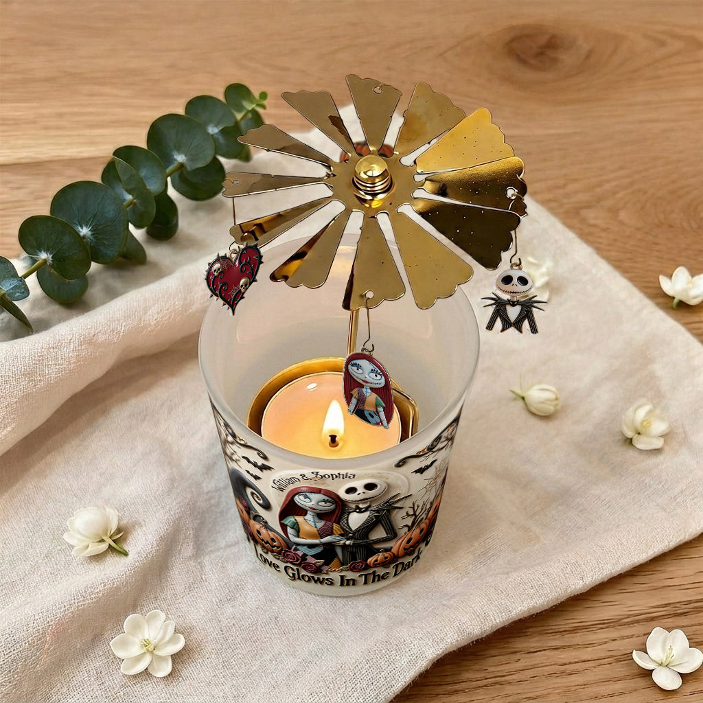 Love Glows In The Dark - Personalized Nightmare Spinning Candle Holder