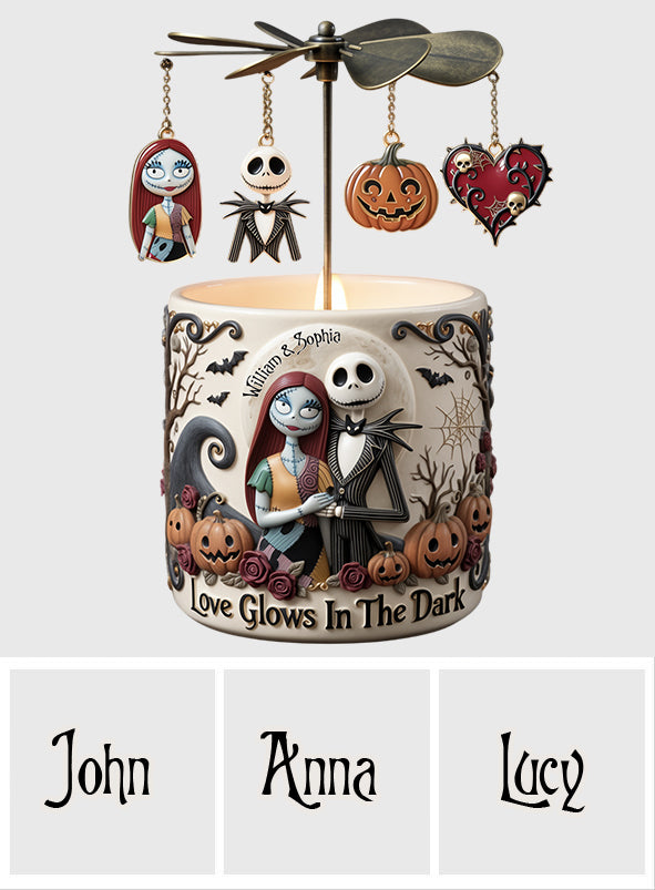 Love Glows In The Dark - Personalized Nightmare Spinning Candle Holder