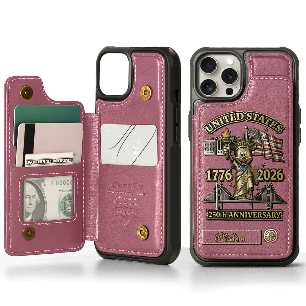 250 Years Of Freedom 1776 2026 - Personalized Mouse Wallet Phone Case