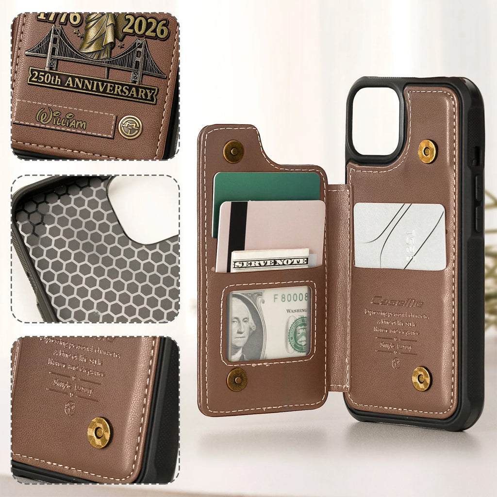 250 Years Of Freedom 1776 2026 - Personalized Mouse Wallet Phone Case