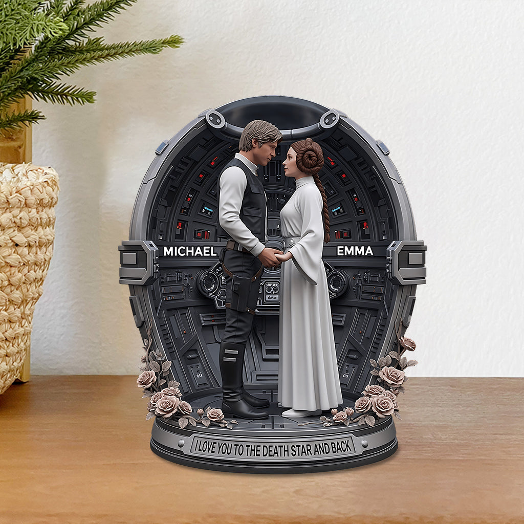 I Love You To The Death Star And Back - Personalized The Force Custom Shaped Acrylic Plaque