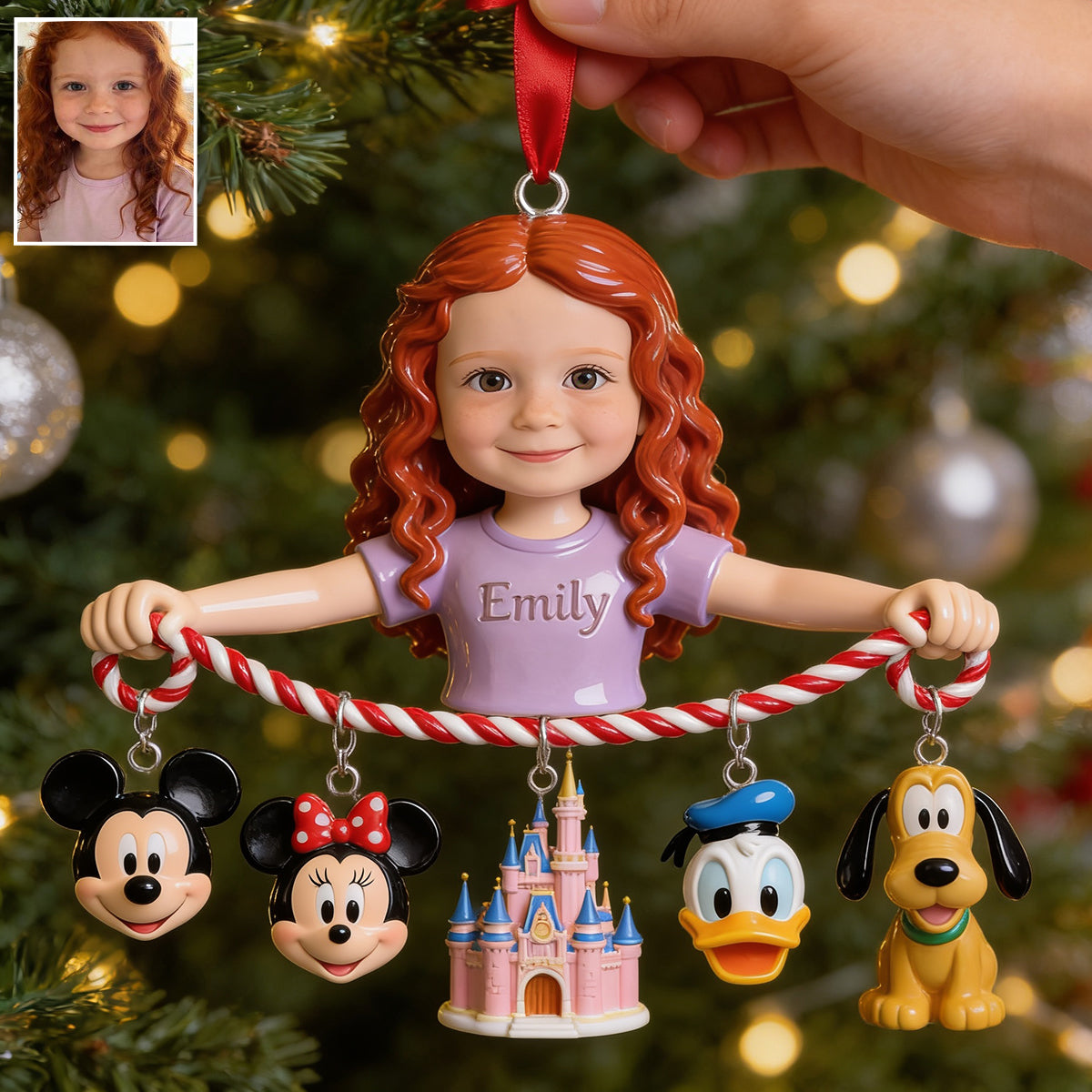 Merry Moments - Personalized Mouse Ornament With Charm