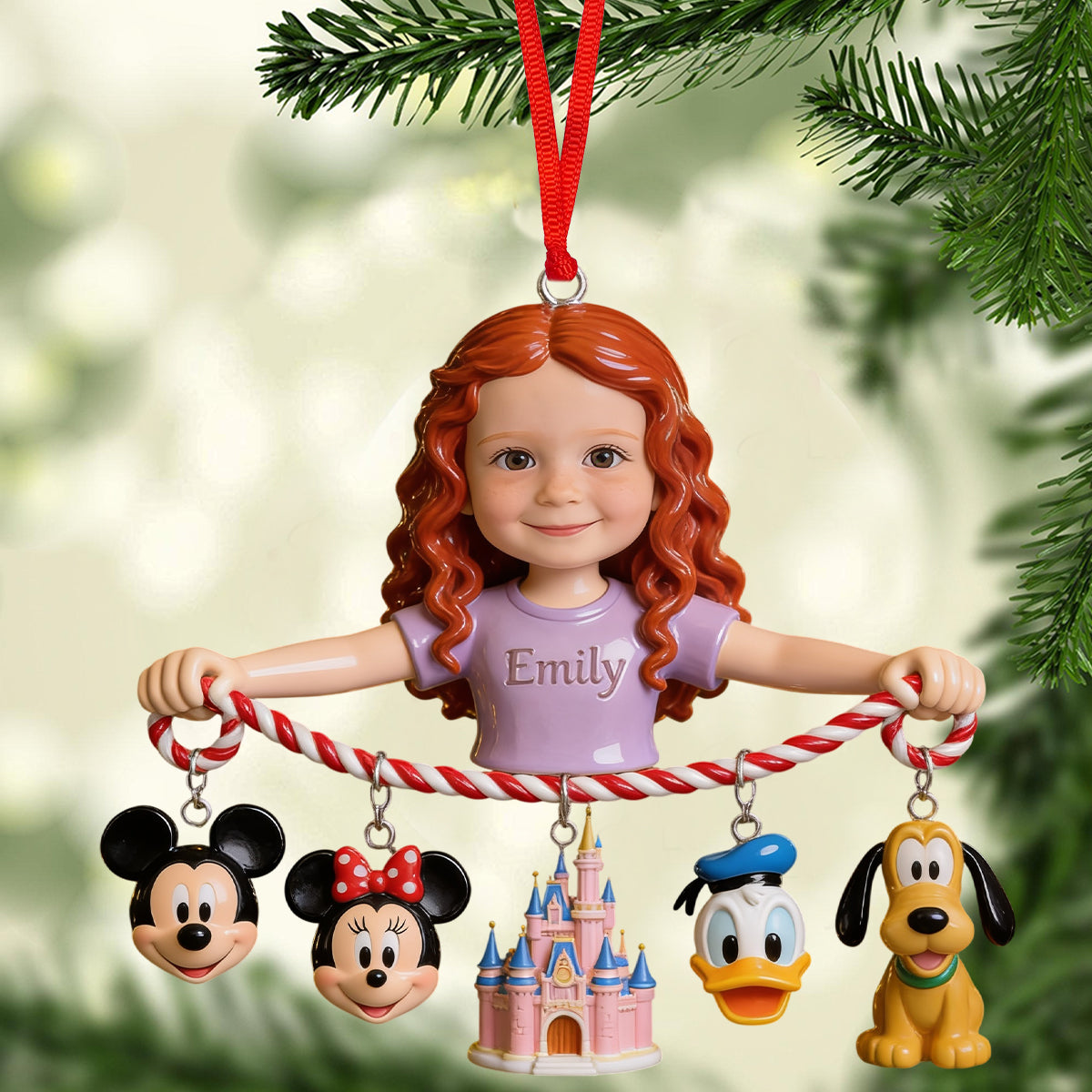 Merry Moments - Personalized Mouse Ornament With Charm