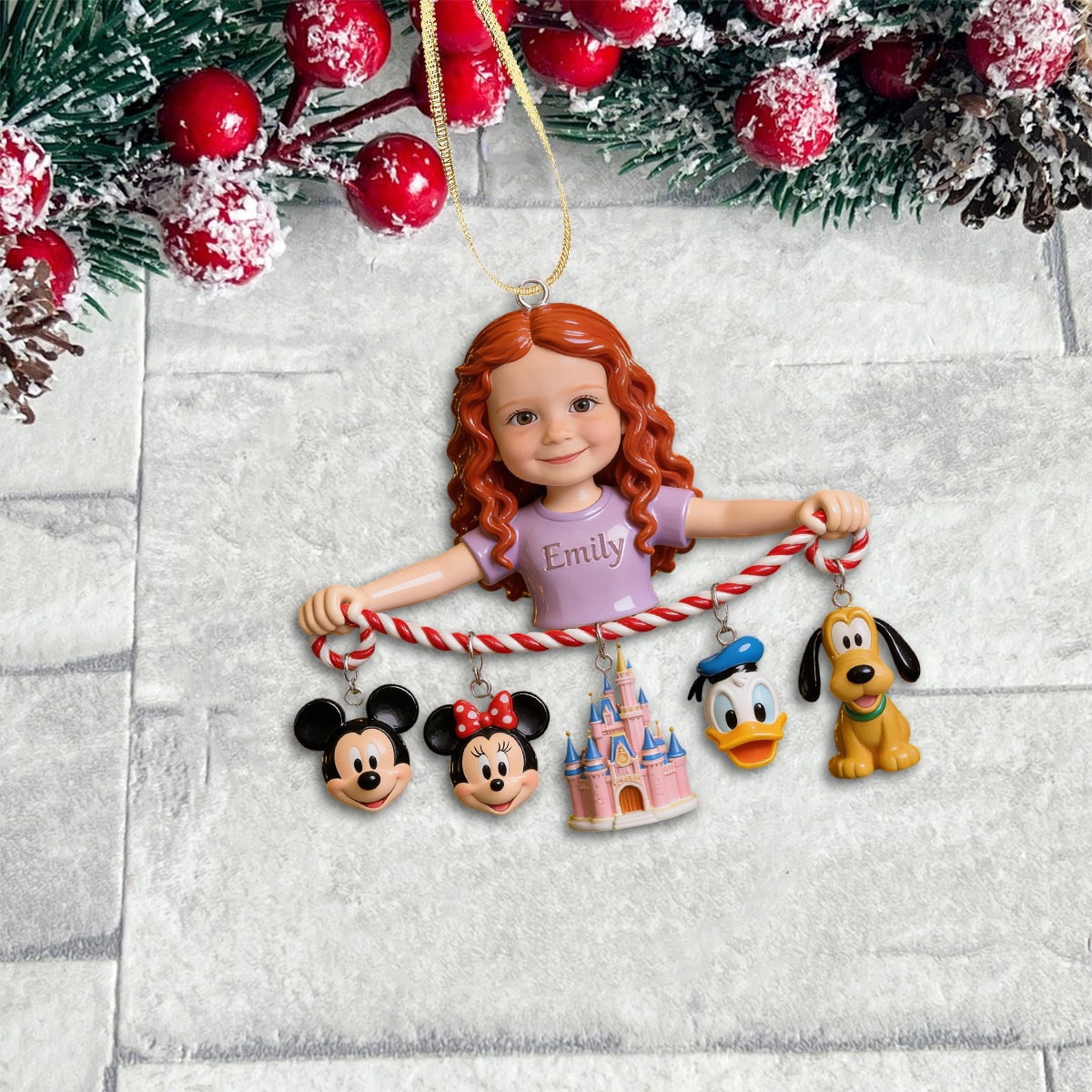 Merry Moments - Personalized Mouse Ornament With Charm
