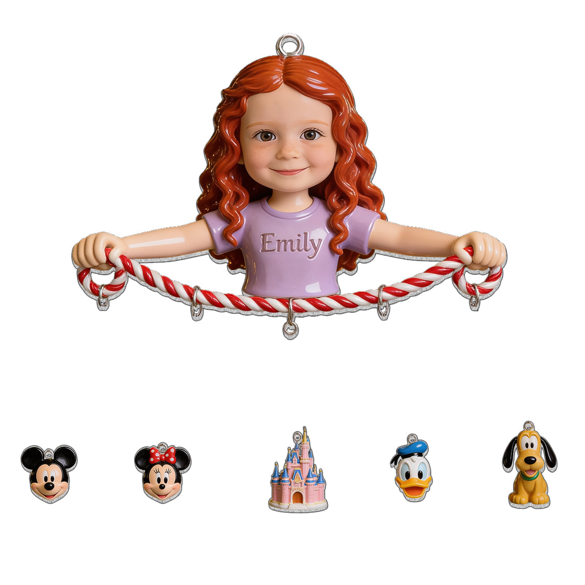 Merry Moments - Personalized Mouse Ornament With Charm