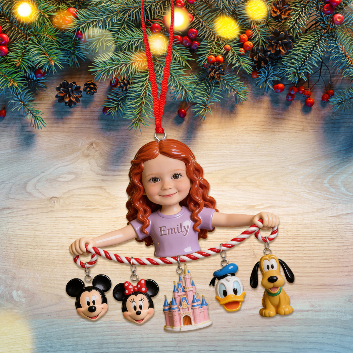 Merry Moments - Personalized Mouse Ornament With Charm